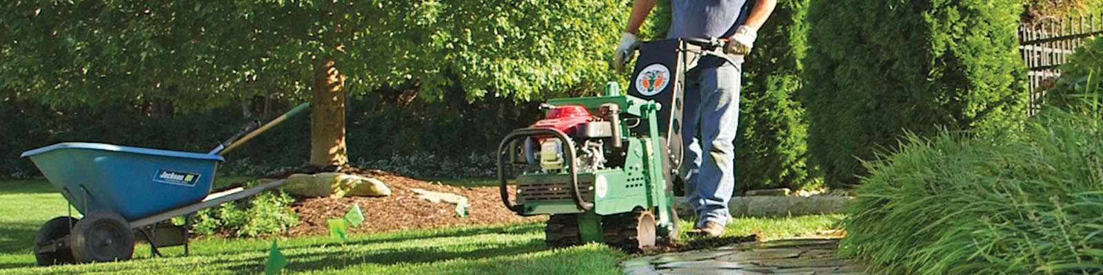 Person using sod cutter